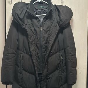 Lauren Ralph Lauren Black Down Puffer Coat - Size Small (with minor defect)